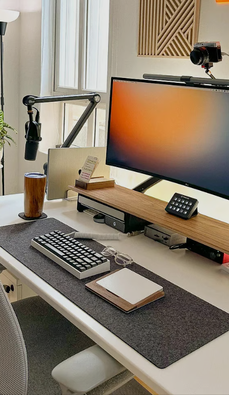 Professional futures trading setup ultrawide monitor home office